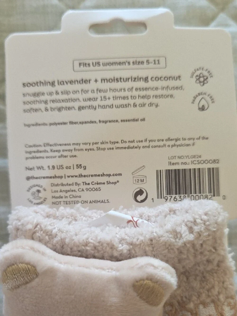 Crème Infused Cozy Bear Striped Socks - Cream & Tan
